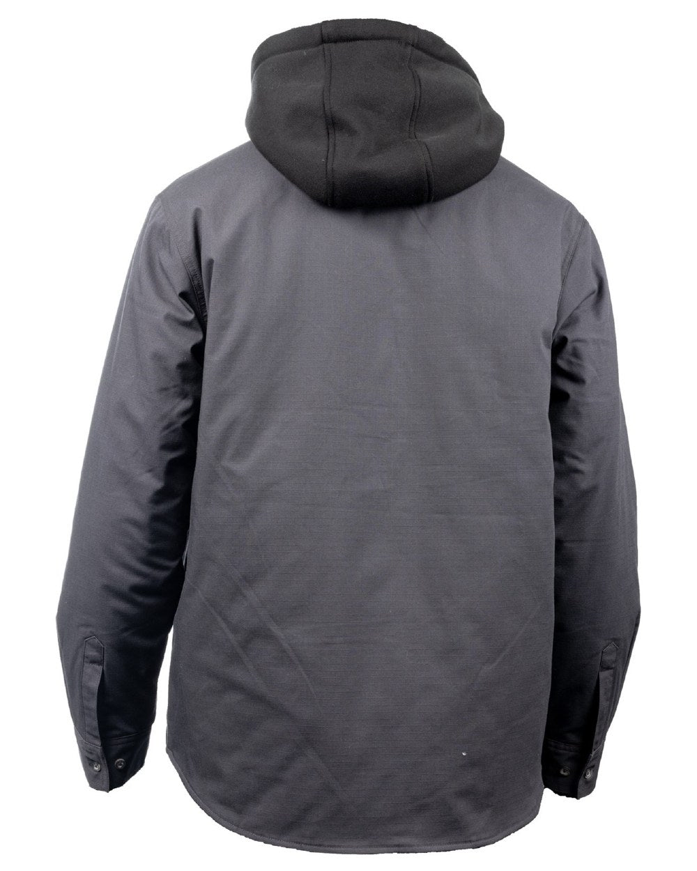 Charcoal coloured Hard Yakka Mens Quilted Solid Shacket on white background 