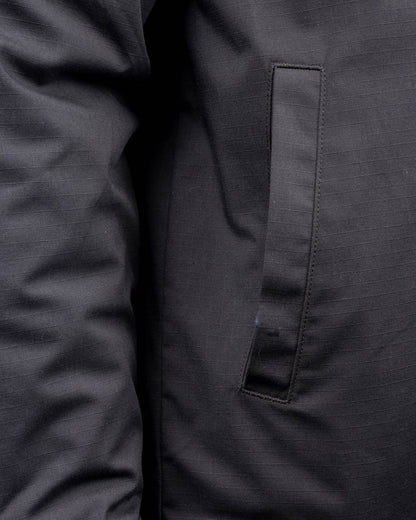 Charcoal coloured Hard Yakka Mens Quilted Solid Shacket on white background 