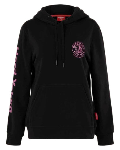 Black coloured Hard Yakka Womens Heritage Icon Hoodie on white background 