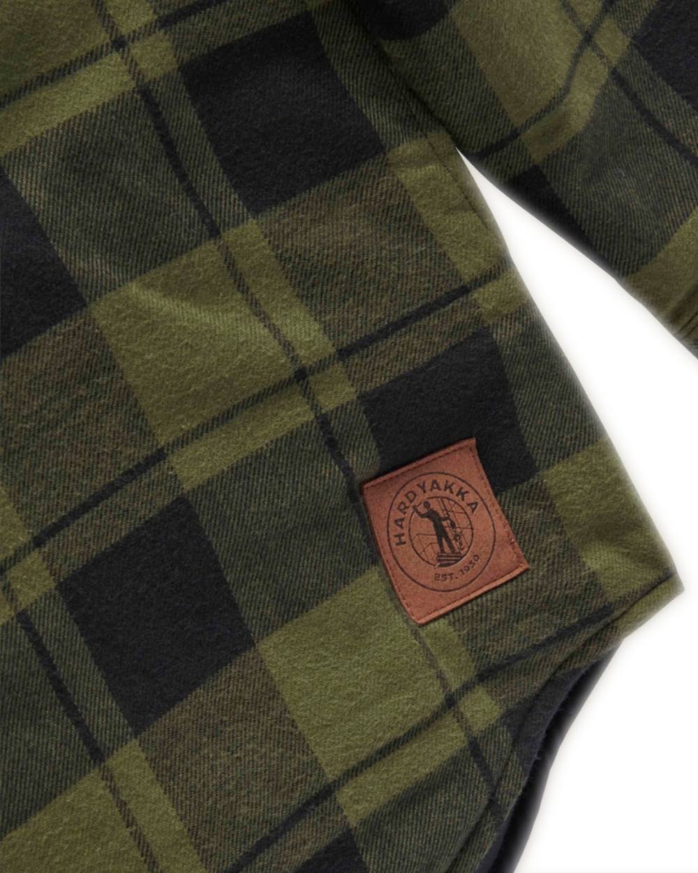 Fern Coloured Hard Yakka Mens Quilted Flannel Shacket on White Background 