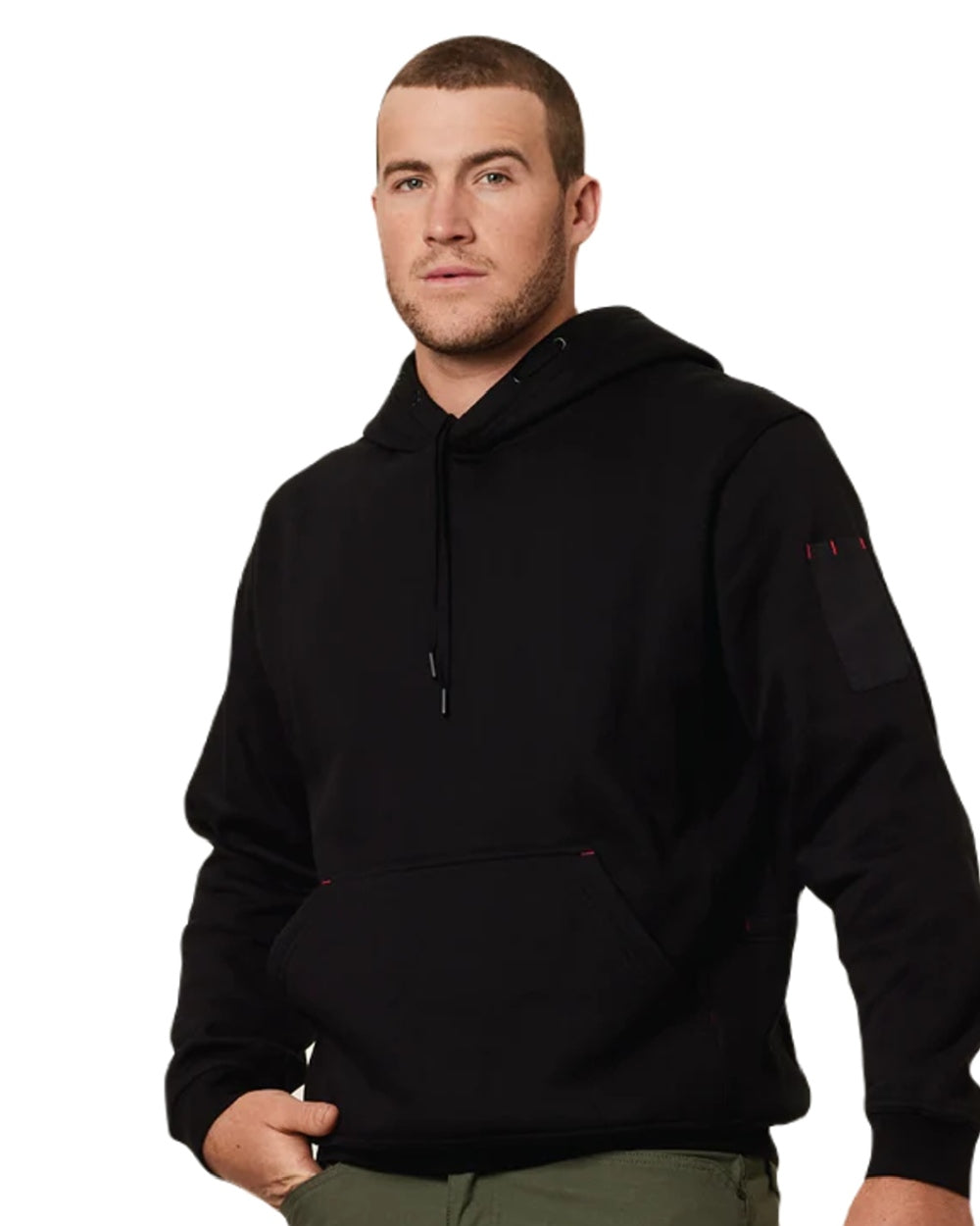 Hard Yakka Brushed Fleece Hoodie in Black 