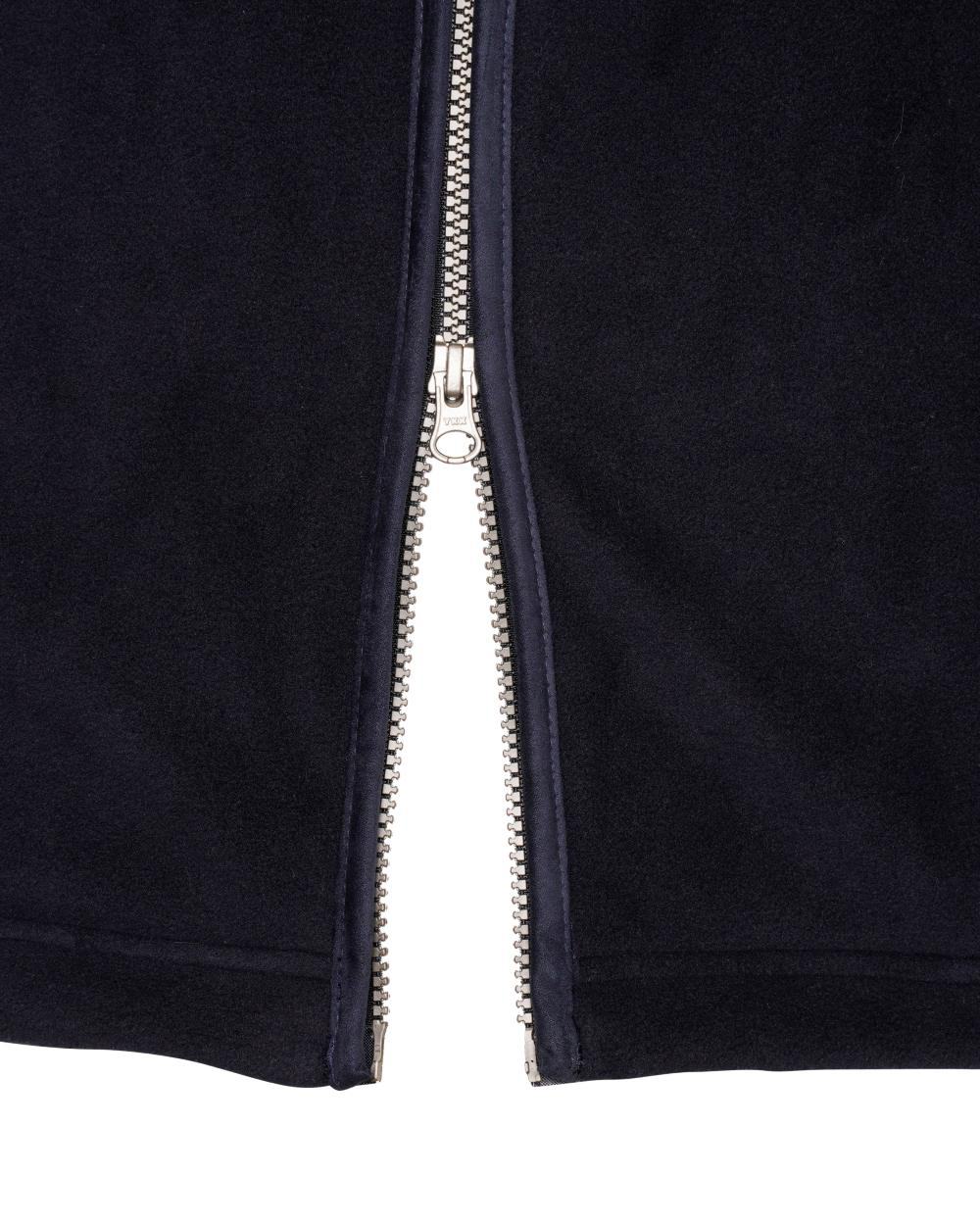 Midnight Coloured Harehill Birtles Fleece Jacket on white background 