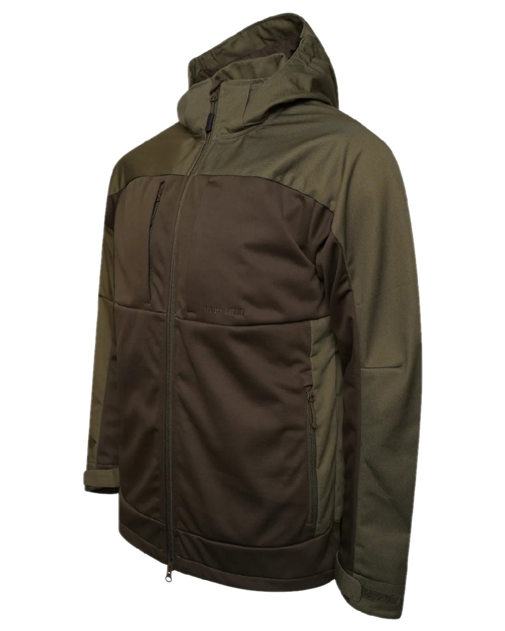 Forest Shade coloured Harehill Ridgegate Active Hybrid Jacket on white background 
