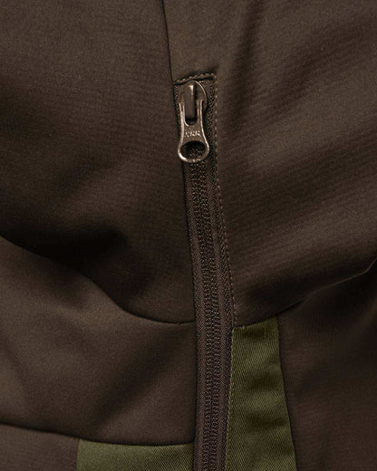 Forest Shade coloured Harehill Ridgegate Active Hybrid Jacket on white background 