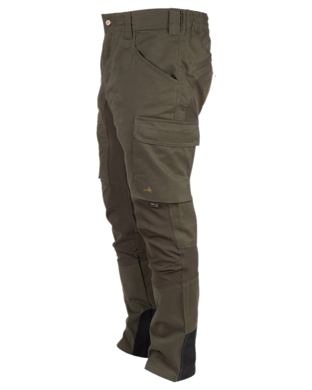 Forest Shade Coloured Harehill Ridgegate Shooting Trousers with Bellow Pockets on white background 