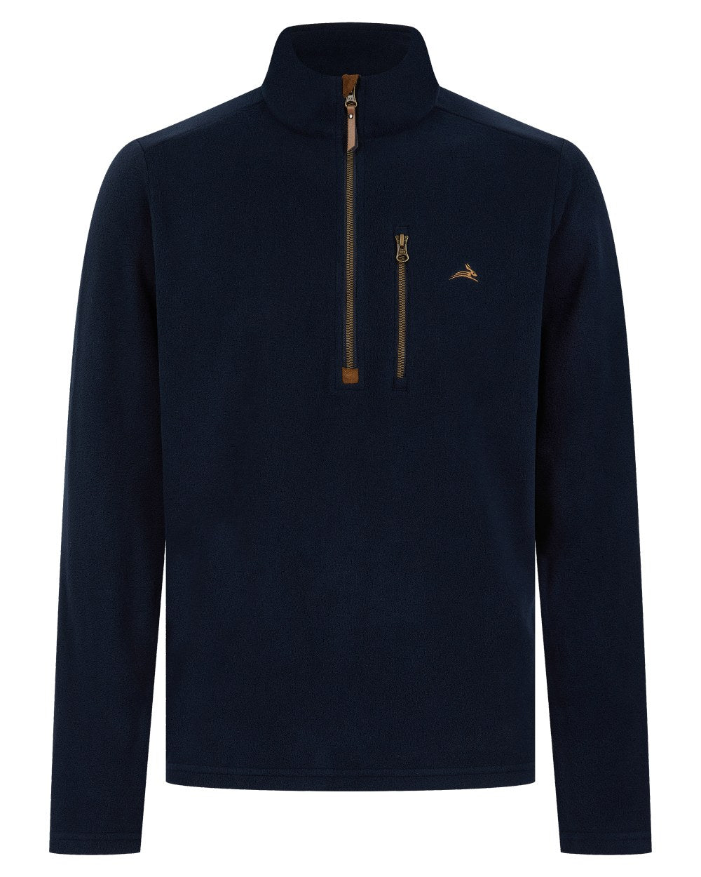 Navy coloured Harehill Varden Quarter Zip Fleece on a white background 