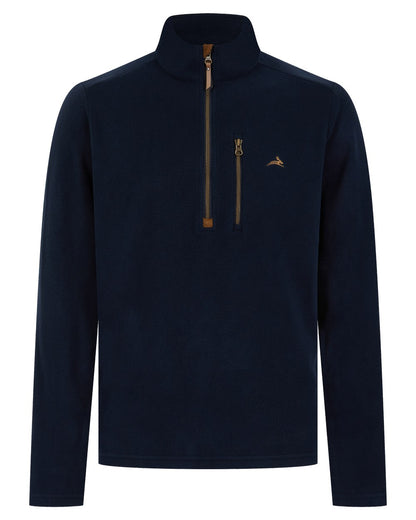 Navy coloured Harehill Varden Quarter Zip Fleece on a white background 