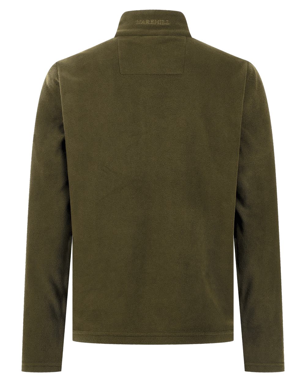 Olive coloured Harehill Varden Quarter Zip Fleece on a white background 