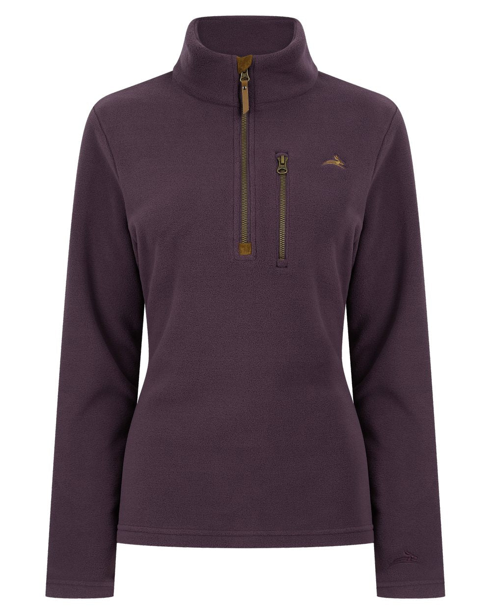 Purple coloured Harehill Womens Varden Fleece Quarter Zip Fleece on a white background 