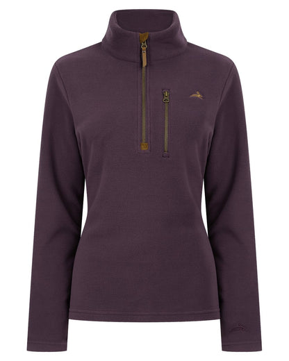 Purple coloured Harehill Womens Varden Fleece Quarter Zip Fleece on a white background 