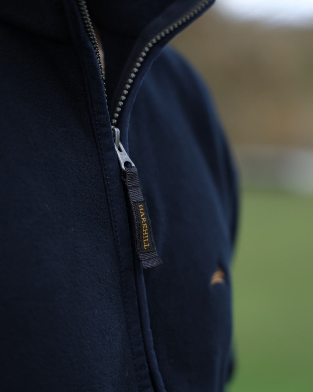 Midnight Coloured Harehill Birtles Fleece Jacket On A Park Background 