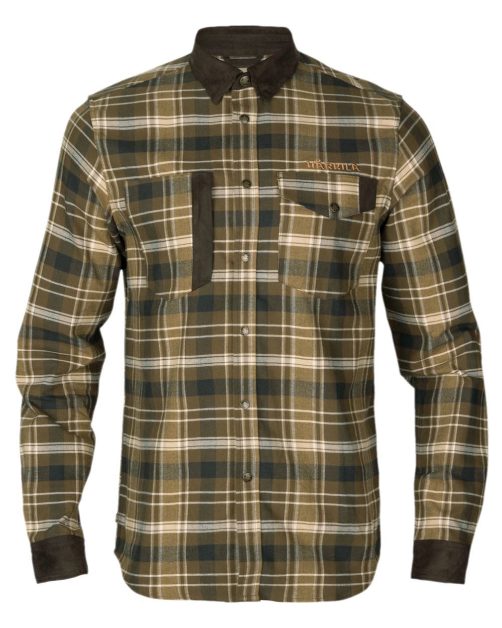 Antique Bronze Coloured Harkila Aivak Long Sleeved Shirt on white background 