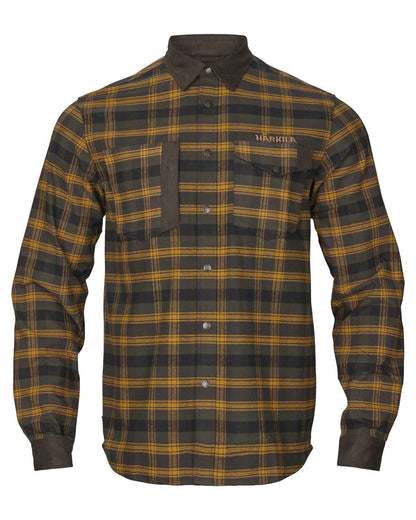 Buckthorn Brown Coloured Harkila Aivak Long Sleeved Shirt on white background 