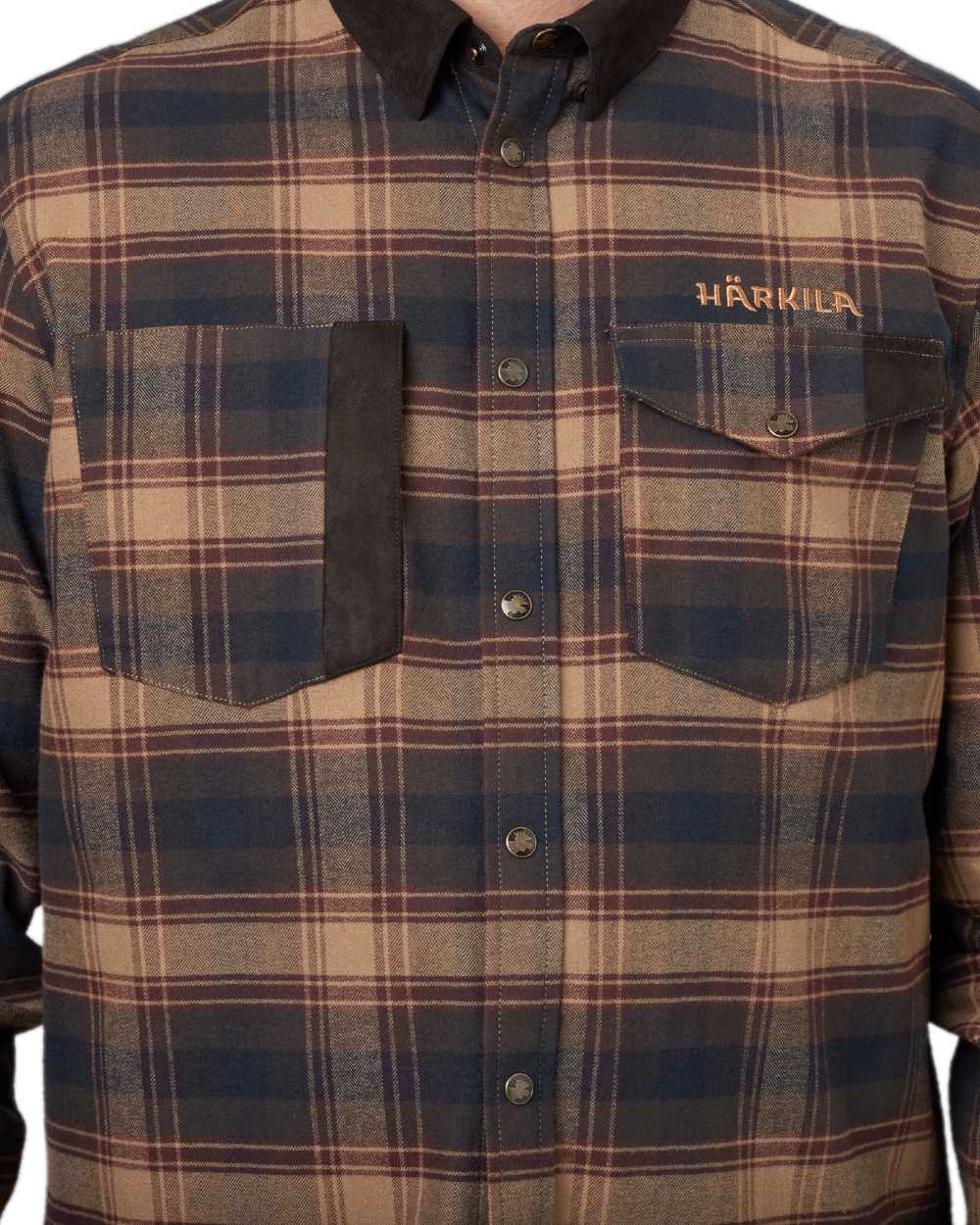 Burgundy Coloured Harkila Aivak Long Sleeved Shirt on white background 