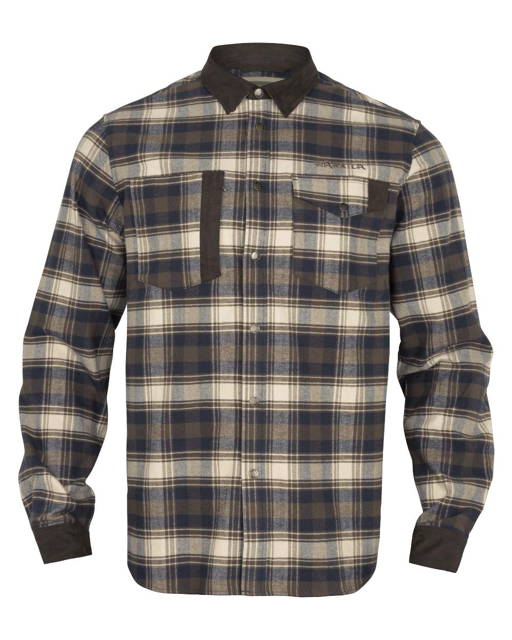 Turkish Coffee Coloured Harkila Aivak Long Sleeved Shirt on white background 