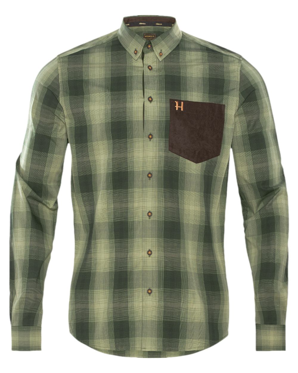 Duffel Green Coloured Harkila Akkan Shirt on white background 