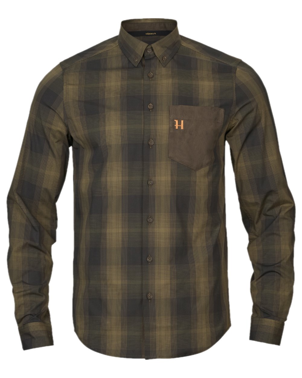 Willow Green Shadow Brown Coloured Harkila Akkan Shirt on white background 
