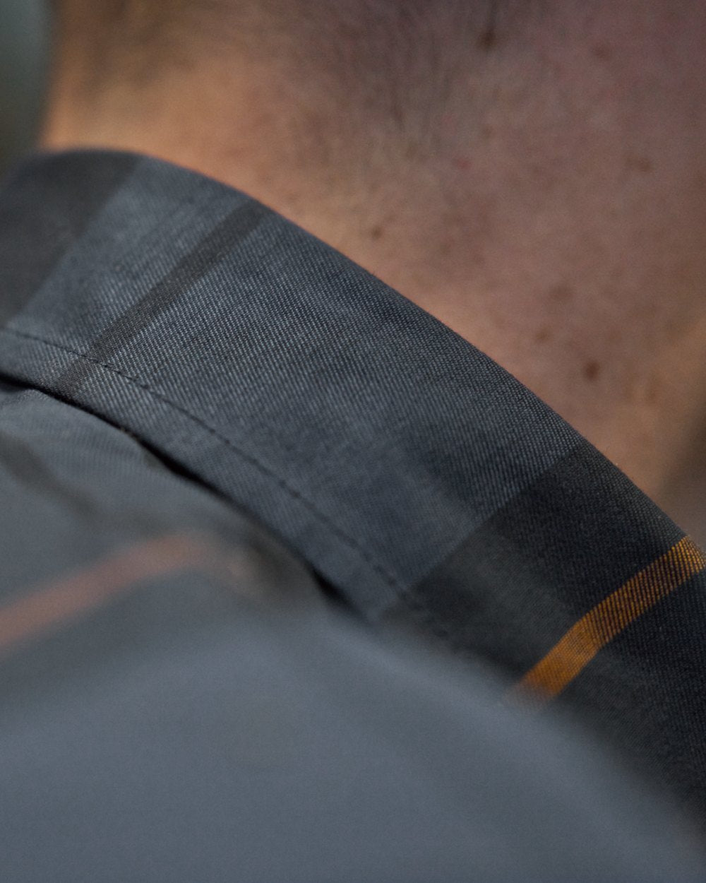 Blackberry Check Coloured Harkila Akse Long Sleeve Shirt on outdoor background 