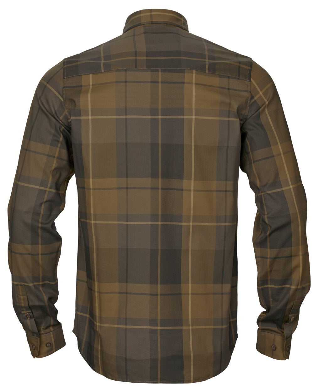 Willow Green Check Coloured Harkila Akse Long Sleeve Shirt on white background 