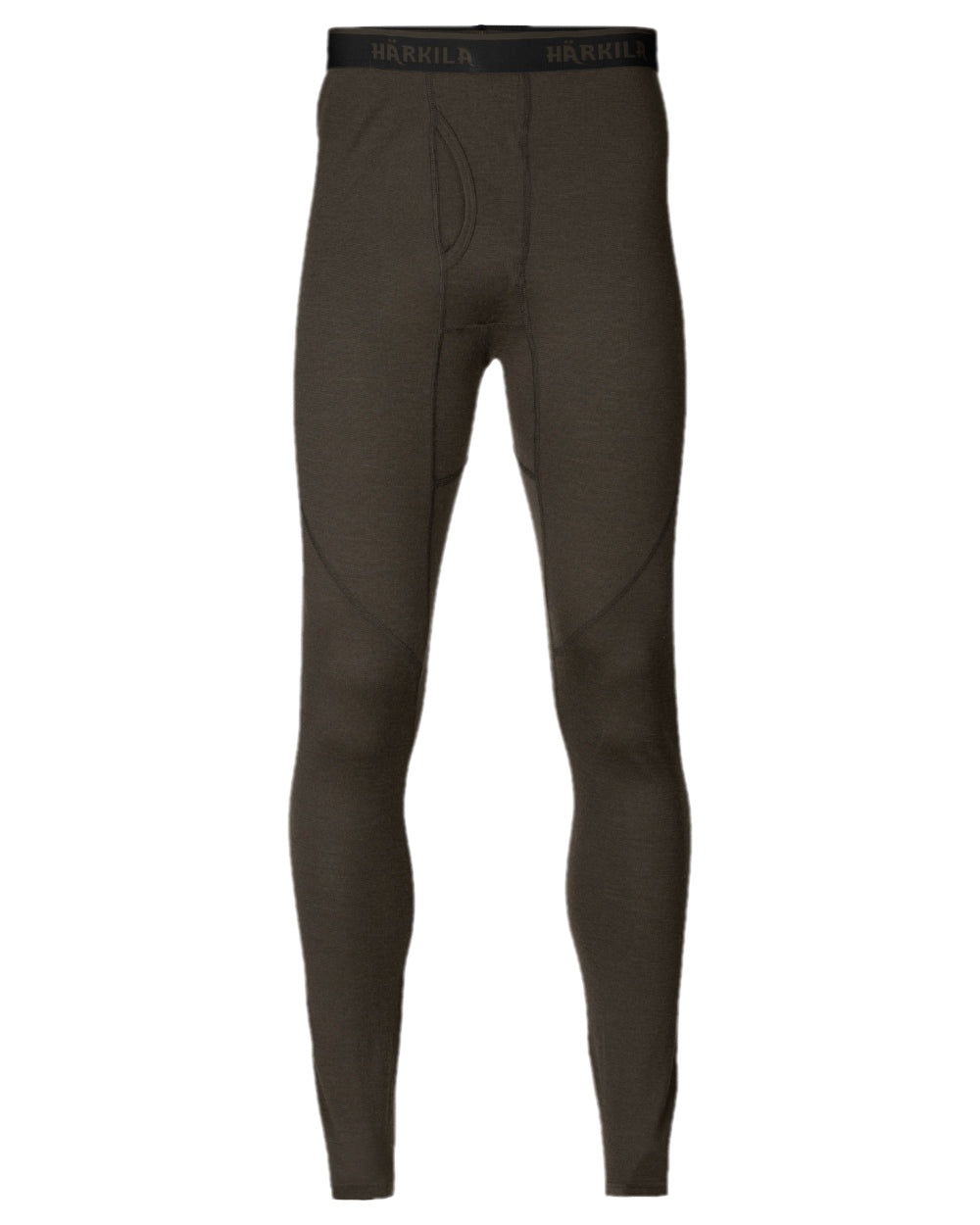 Shadow Brown Coloured Harkila All Season Long Johns Base Layer on white background 