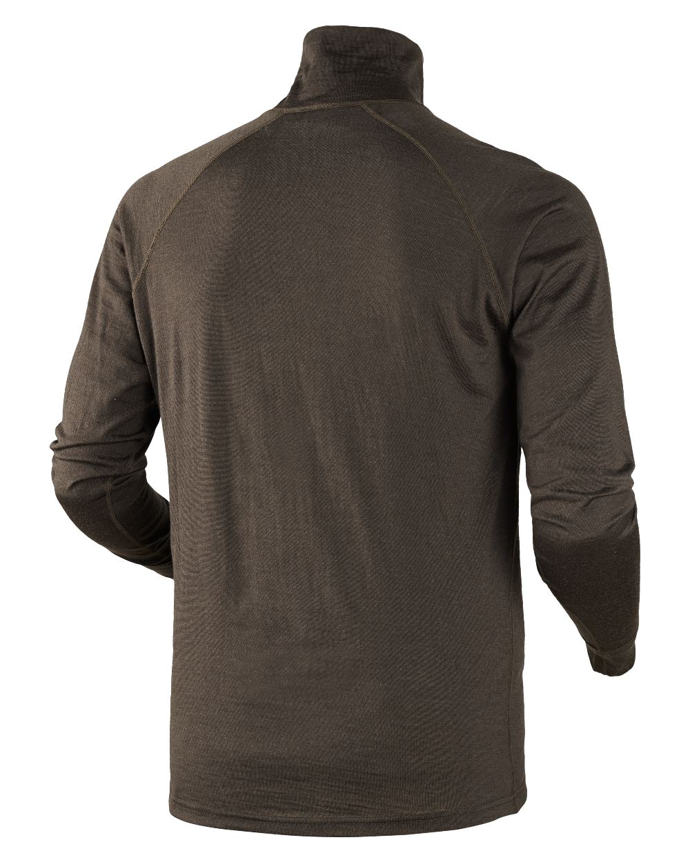 Shadow Brown coloured Harkila All Season Shirt Zip-Neck on white background 