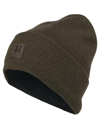 Willow Green coloured Harkila Annaboda WSP Knit Beanie on white background 