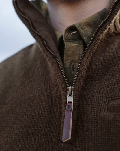 Willow Green coloured Harkila Annaboda WSP Knit Half Zip on close up 
