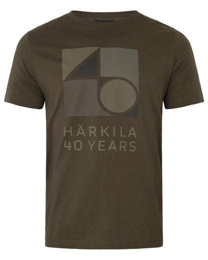 Willow Green Coloured Harkila Anniversary Short Sleeve T-Shirt on white background 