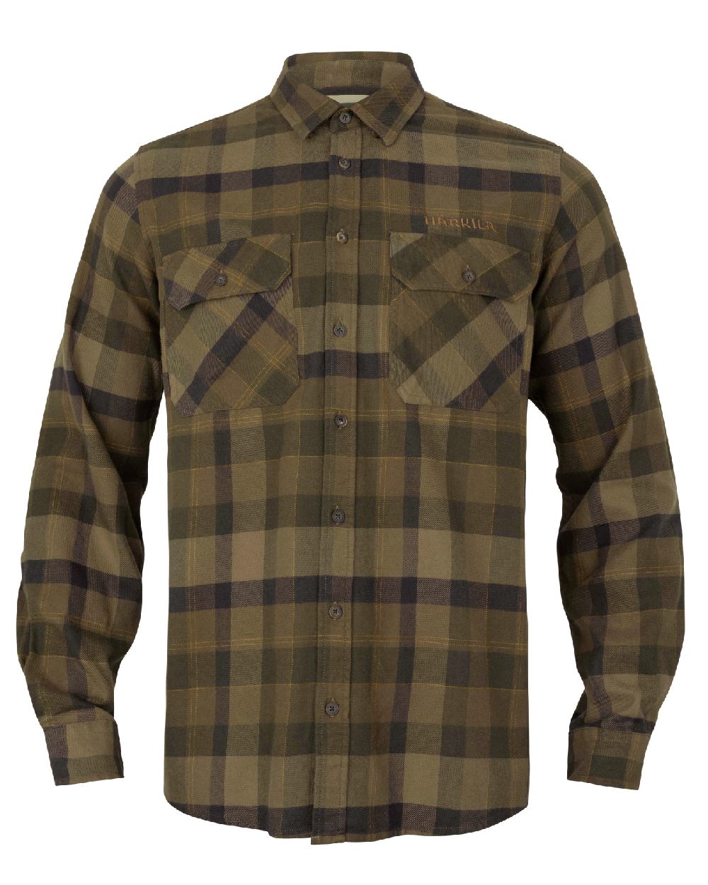 Beech Green Check coloured Harkila Asmund Long Sleeve Shirt on white background 