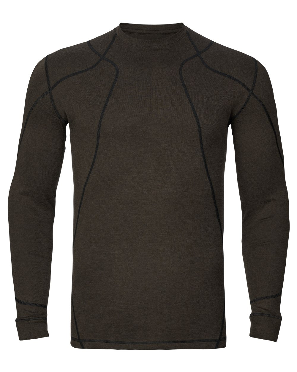 Shadow Brown Coloured Harkila Aspire Base Layer Set on white background 