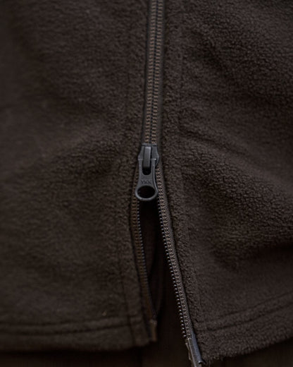 Shadow Brown Coloured Harkila Aspire Fleece Waistcoat on outdoor background 