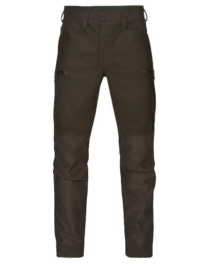 Hunting Green Shadow Brown Coloured Harkila Aspire HWS Trousers on white background 