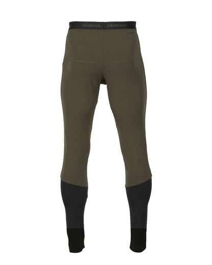 Dark Willow Green Harkila Base Active Long Johns on white background 