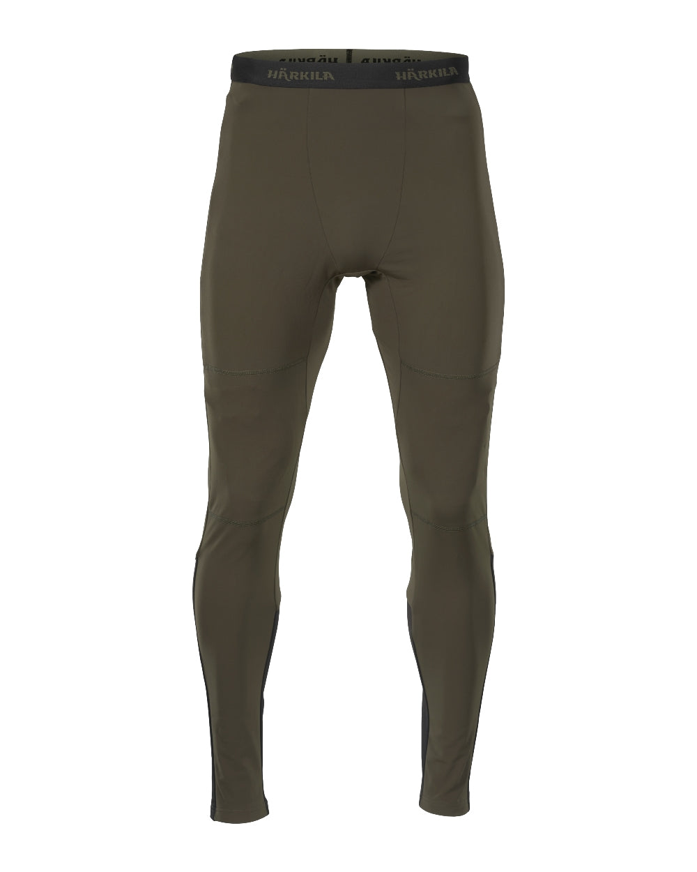 Dark Willow Green Harkila Base Active Long Johns on white background 