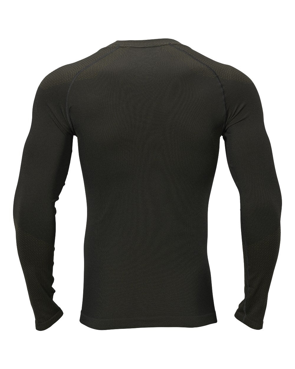 Dark Willow Green coloured Harkila Base Active Long Sleeve O-Neck on white background 