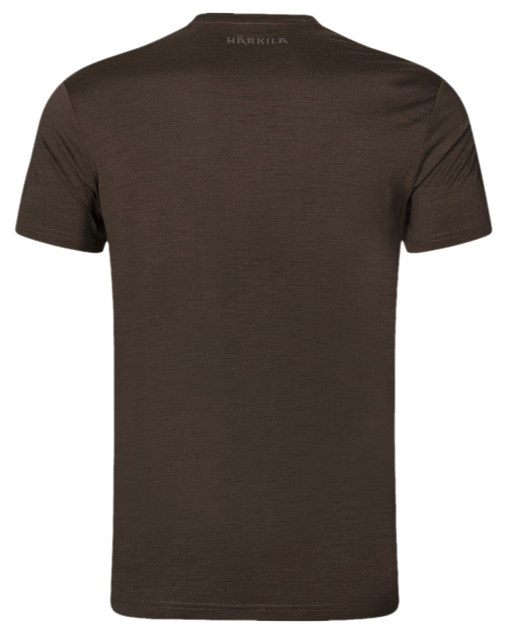 Shadow Brown Coloured Harkila Base All Season Short Sleeve T-Shirt on white background 