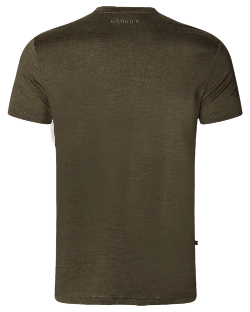 Willow Green Coloured Harkila Base All Season Short Sleeve T-Shirt on white background 