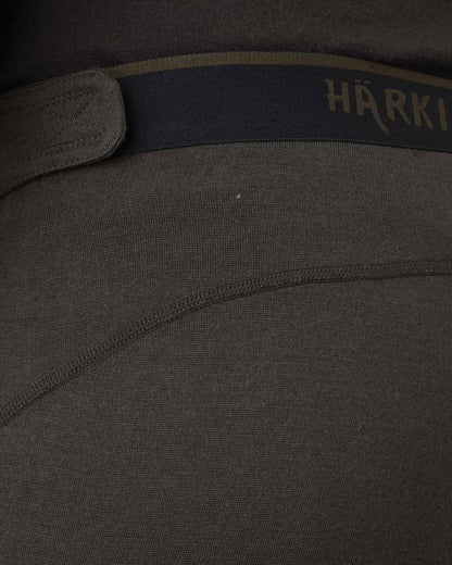 Shadow Brown Harkila Base All Season Side Zip Long Johns on white background 