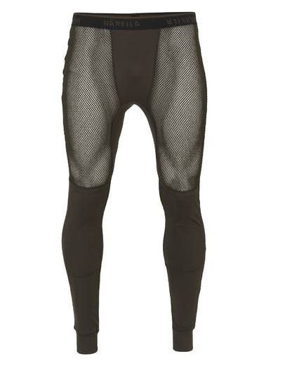 Shadow Brown coloured Harkila Base Mesh Long Johns on white background 