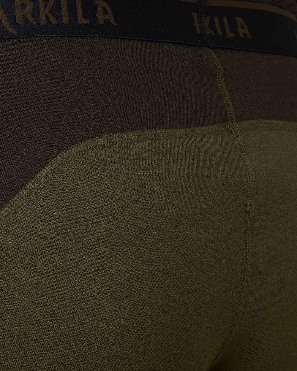 Willow Green Shadow Brown Coloured Harkila Base Warm Long Johns on white background 