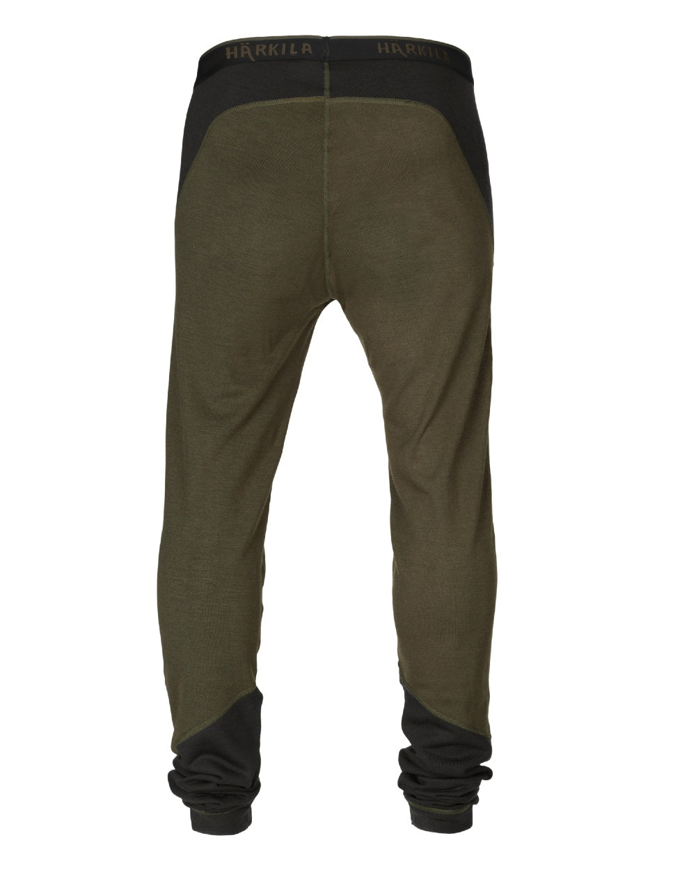 Willow Green/Shadow Brown coloured Harkila Base Warm Long Johns on white bachground 