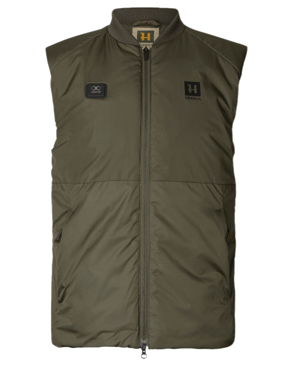 Willow Green Coloured Harkila Clim8 Base Waistcoat on white background 