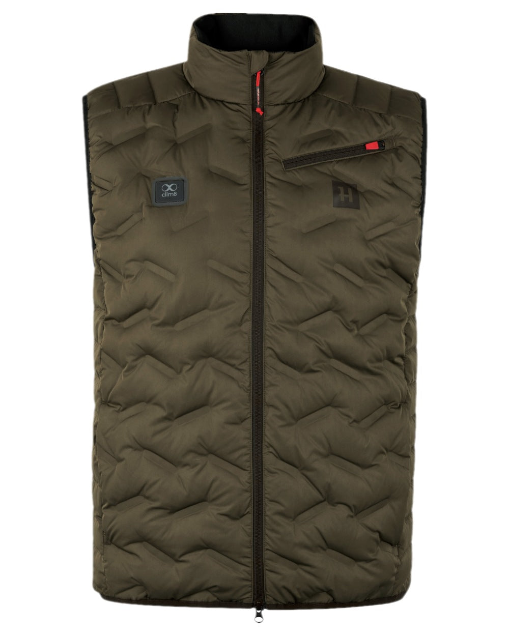 Willow Green Coloured Harkila Clim8 Insulated Waistcoat on white background 