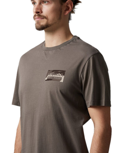 Brown Granite Coloured Harkila Core T-Shirt on white background 