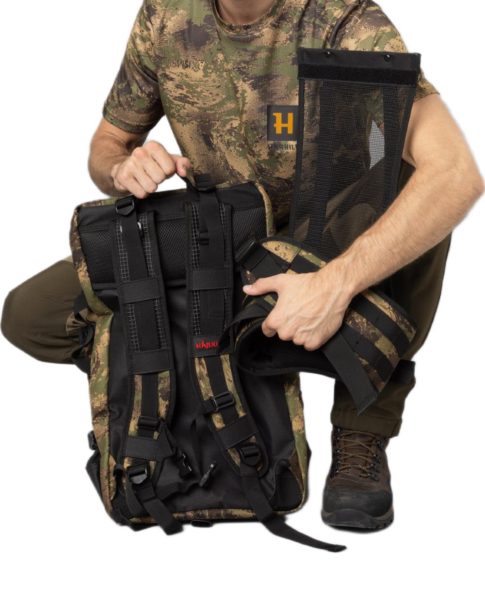 Axis MSP Forest Coloured Harkila Deer Stalker Backpack on white background 