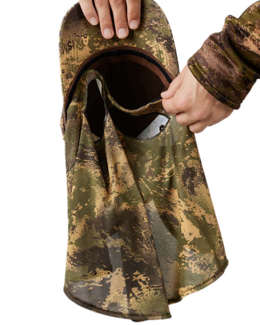 AXIS Forest Coloured Harkila Deer Stalker Camo Cap With Mesh on white background 