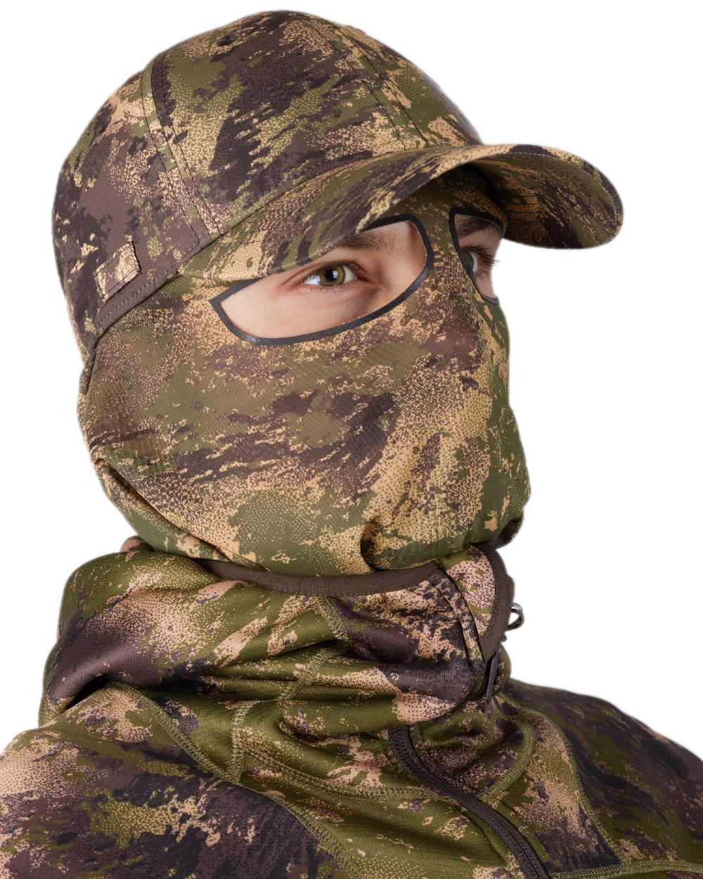 AXIS Forest Coloured Harkila Deer Stalker Camo Cap With Mesh on white background 