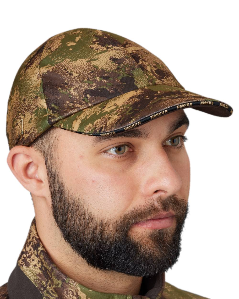 AXIS Forest Coloured Harkila Deer Stalker Camo HWS Cap on white background 
