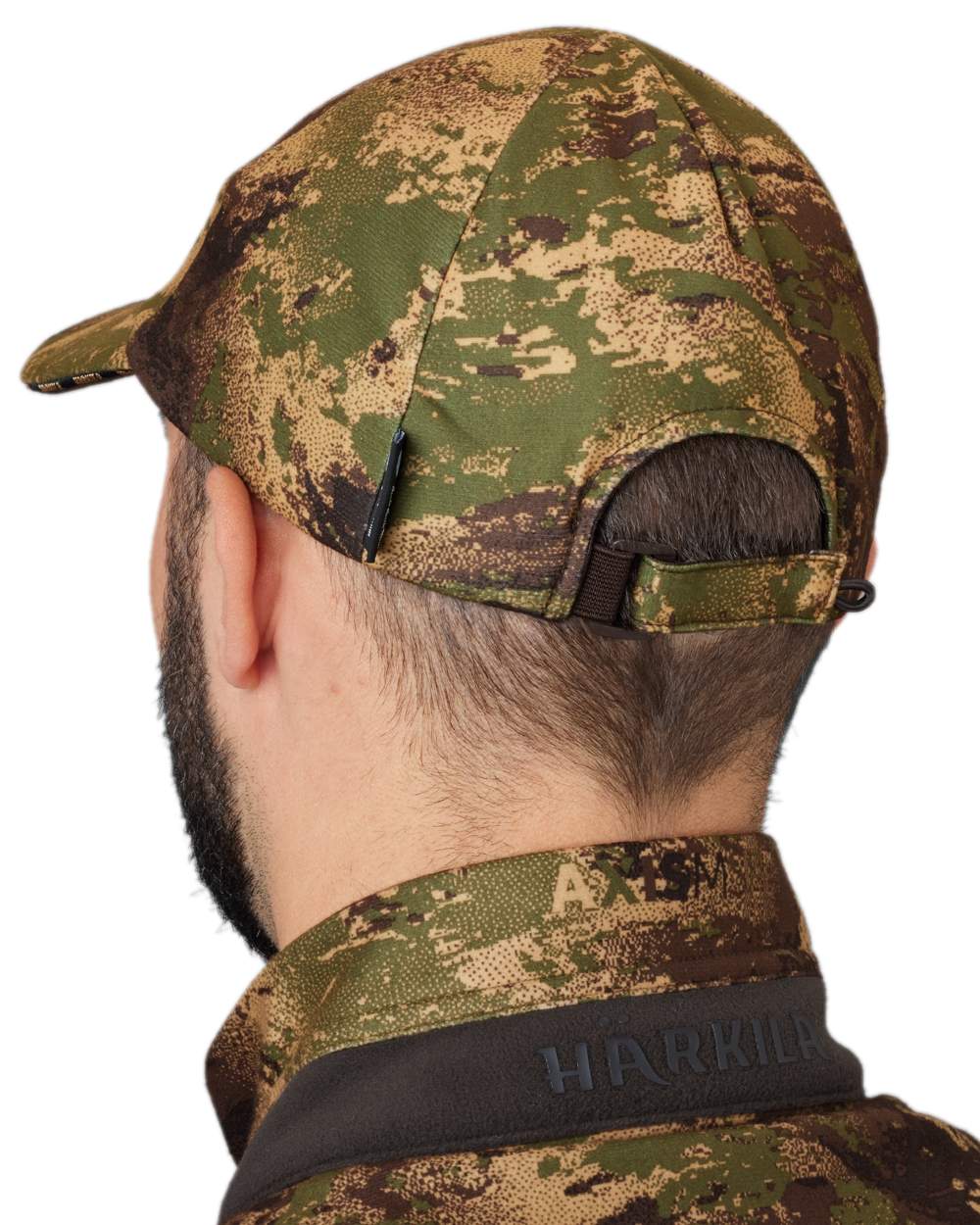 AXIS Forest Coloured Harkila Deer Stalker Camo HWS Cap on white background 