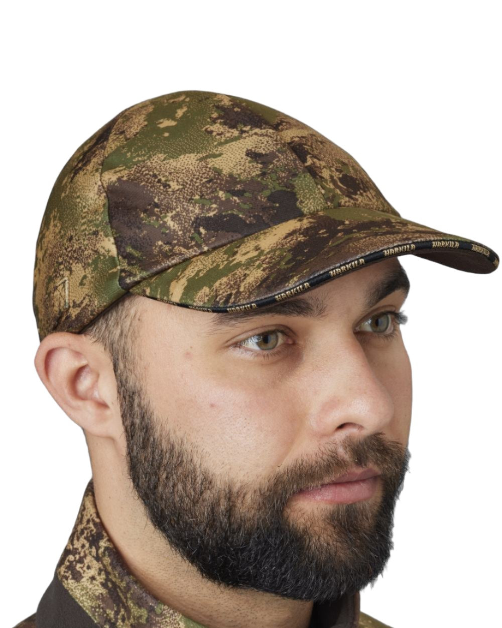 Axis Forest colour Harkila Deer Stalker Camo HWS Cap on white background 